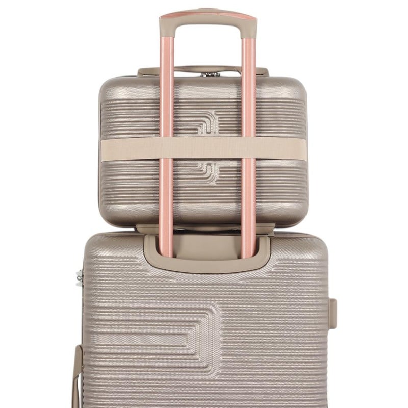 أفياتور شنط سفر  دبش عروسة - مكون من 4قطع ويشمل حقيبتين يد - بكفرات دبل وقفل رقمي ثابت -  ماركة / AVIATOR - Image 4